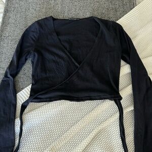 Brandy Melville Tie Long Sleeve Top